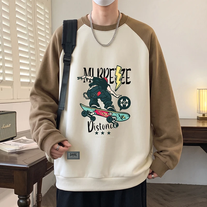 2026 Autumn New Style Korean Men's Youthful Round-neck Fashion Casual Sweatshirt Jacket