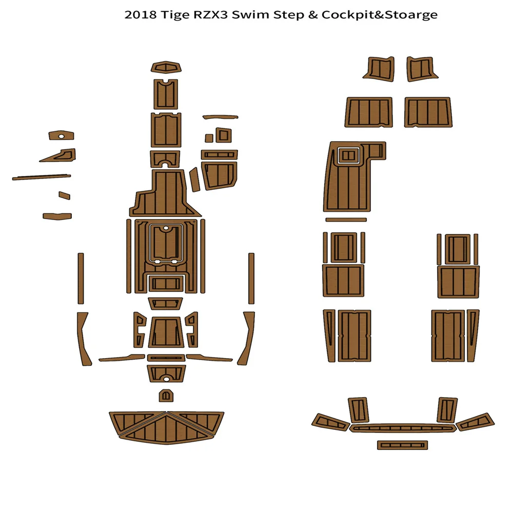 

2018 Tige RZX3 Swim Step Cockpit Storage Mat Boat EVA Foam Teak Deck Floor Pad