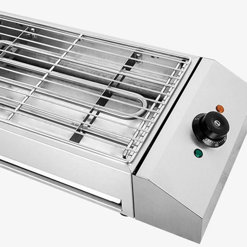 Stainless Steel Countertop Smokeless Electric Grill, Commercial & Household Grilling Pan with Adjustable Temperature Control