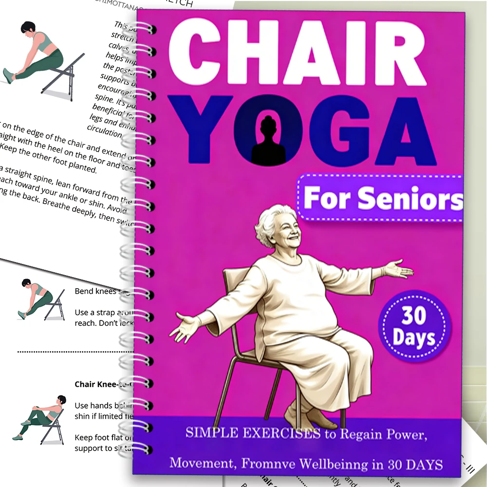 

Chair Yoga Logbook Notebook Fitness Plan for Seniors 60+, Gentle Chair Yoga for Flexibility Balance, 30 Day A5 Easy
