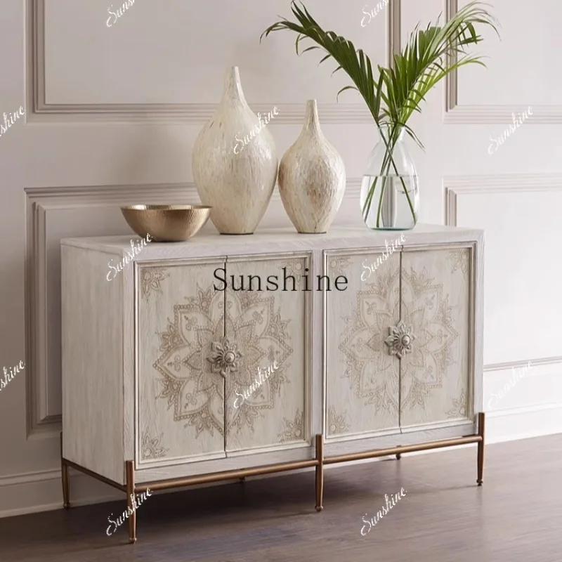 

American light luxury door cabinet entry solid wood shoe cabinet integrated high sense FT