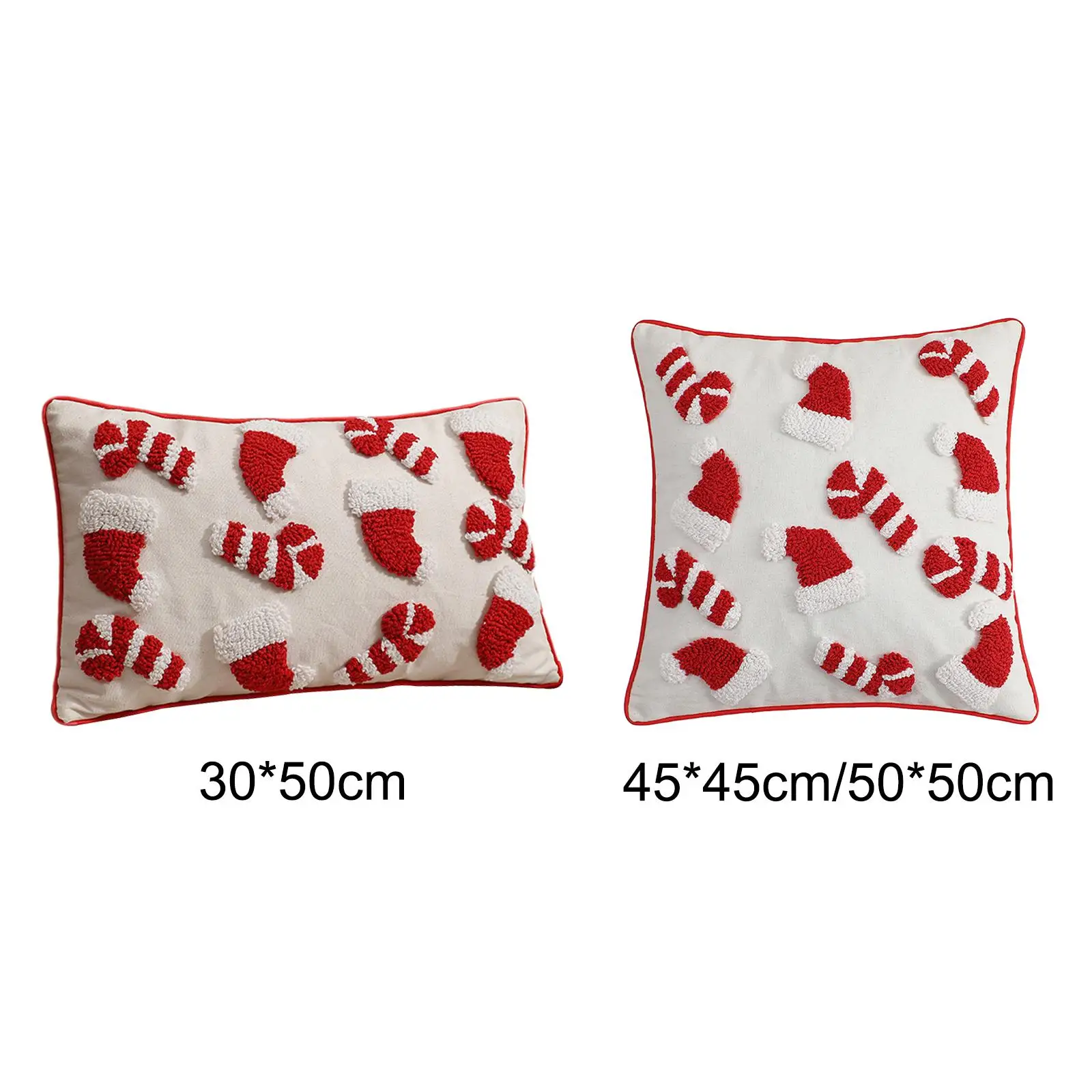 Christmas Pillow Cover Embroidered Decorative Throw Pillow Case Pillowcase Waist Cushion Cover for Couch Home Bed Xmas Bedroom
