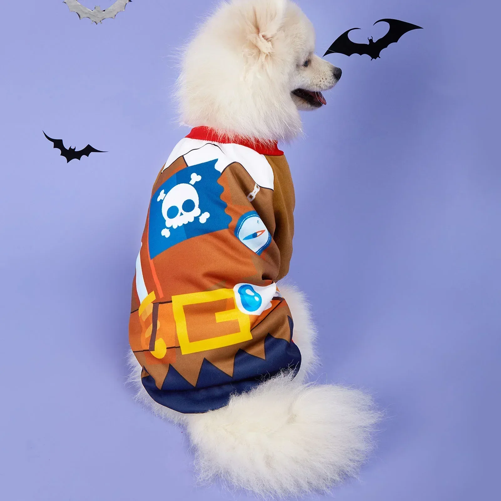 Halloween Dog T Shirt Fashionable Interesting Skull Pattern Comfortable Puppy T Shirt For Party Daily