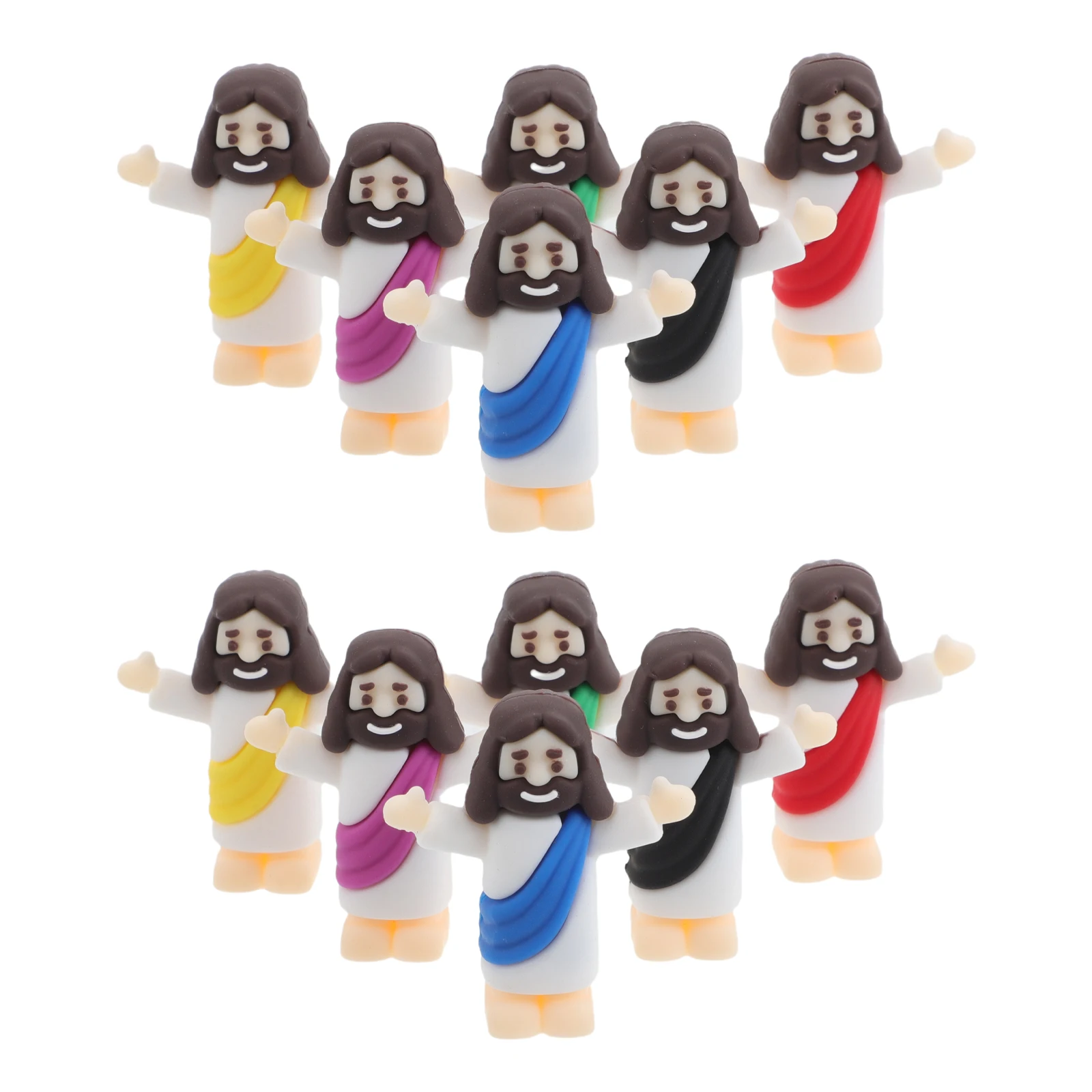 

12 Pcs Mini Jesus Statue Garden Accessories Figures Micro Landscape Desktop Outdoor Dollhouse Miniatures
