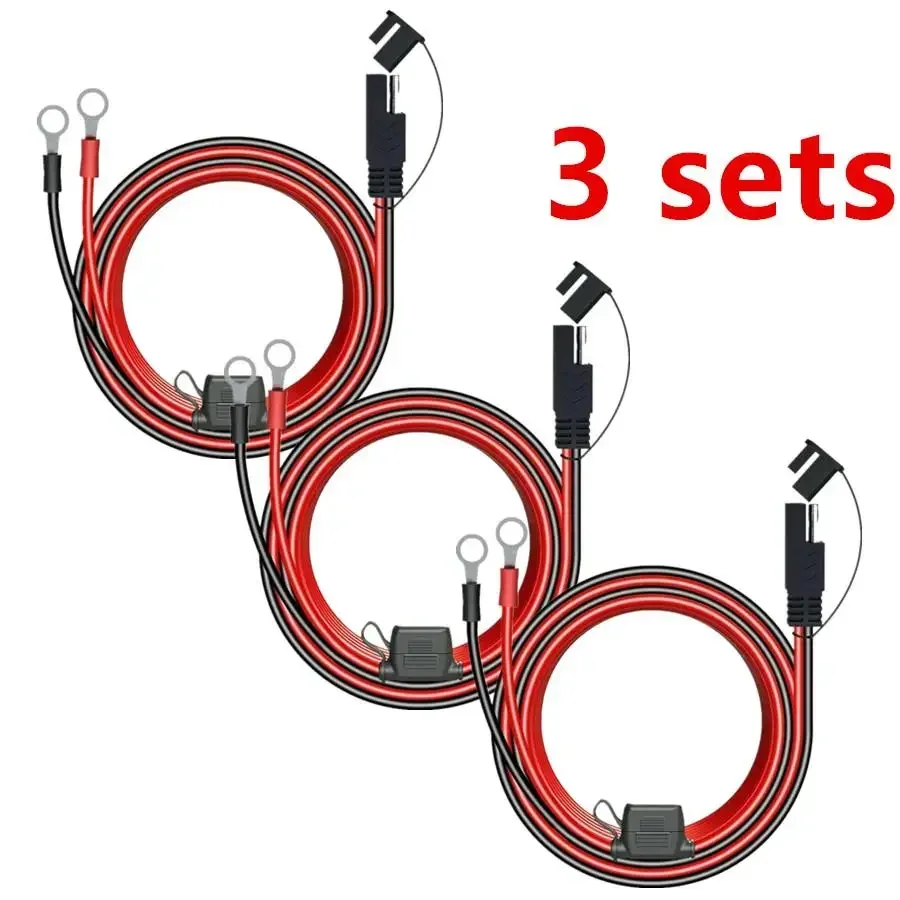 1/2/3X 12V Charger Cable For Motorcycle Battery Terminal To SAE Quick Extension Cord Cable Connector For Battery Charger