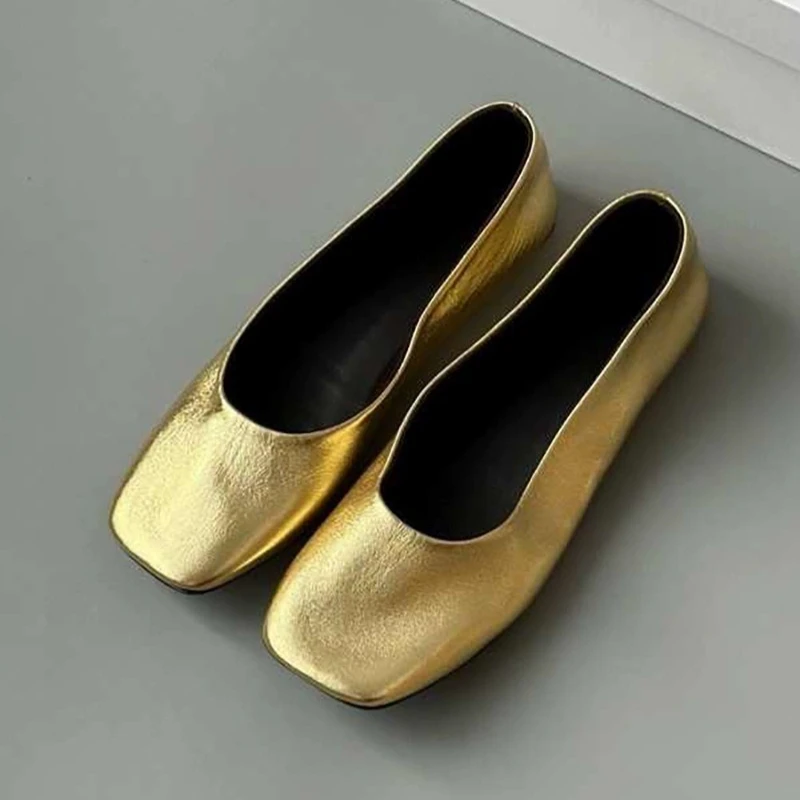 

New Womens Shoes Exquisite Soft Leather Casual Shoes for Woman Comfortable Flat Bottom Work Shoe Designer Shoes Zapatos De Mujer