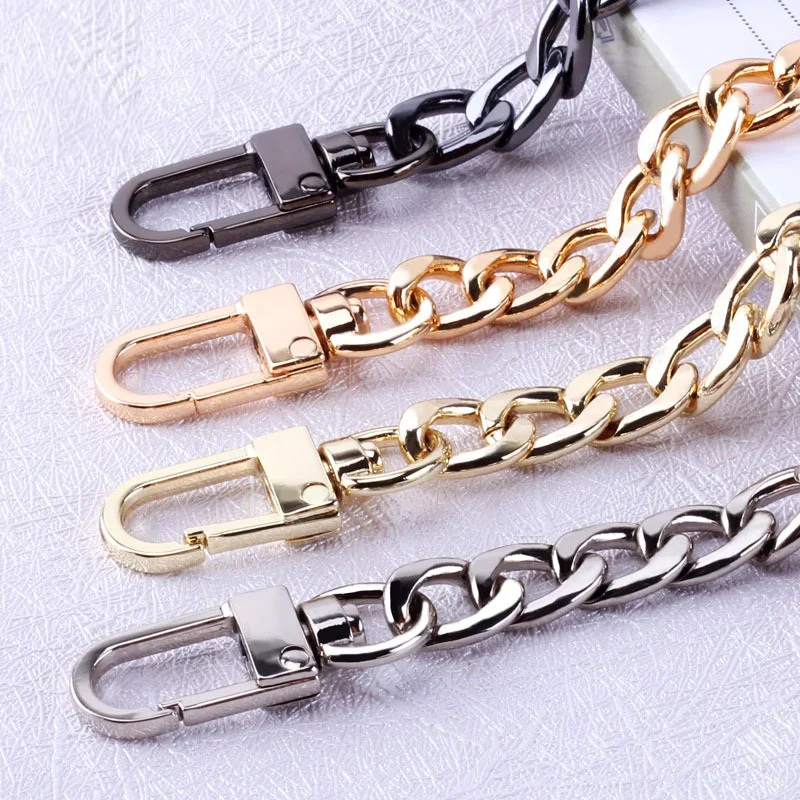 316L Stainless steel Gold Silver Black Base Link Bag Chain Parts Accessories Strap Women Kpop Thick Belt Handbag Accessory DIY