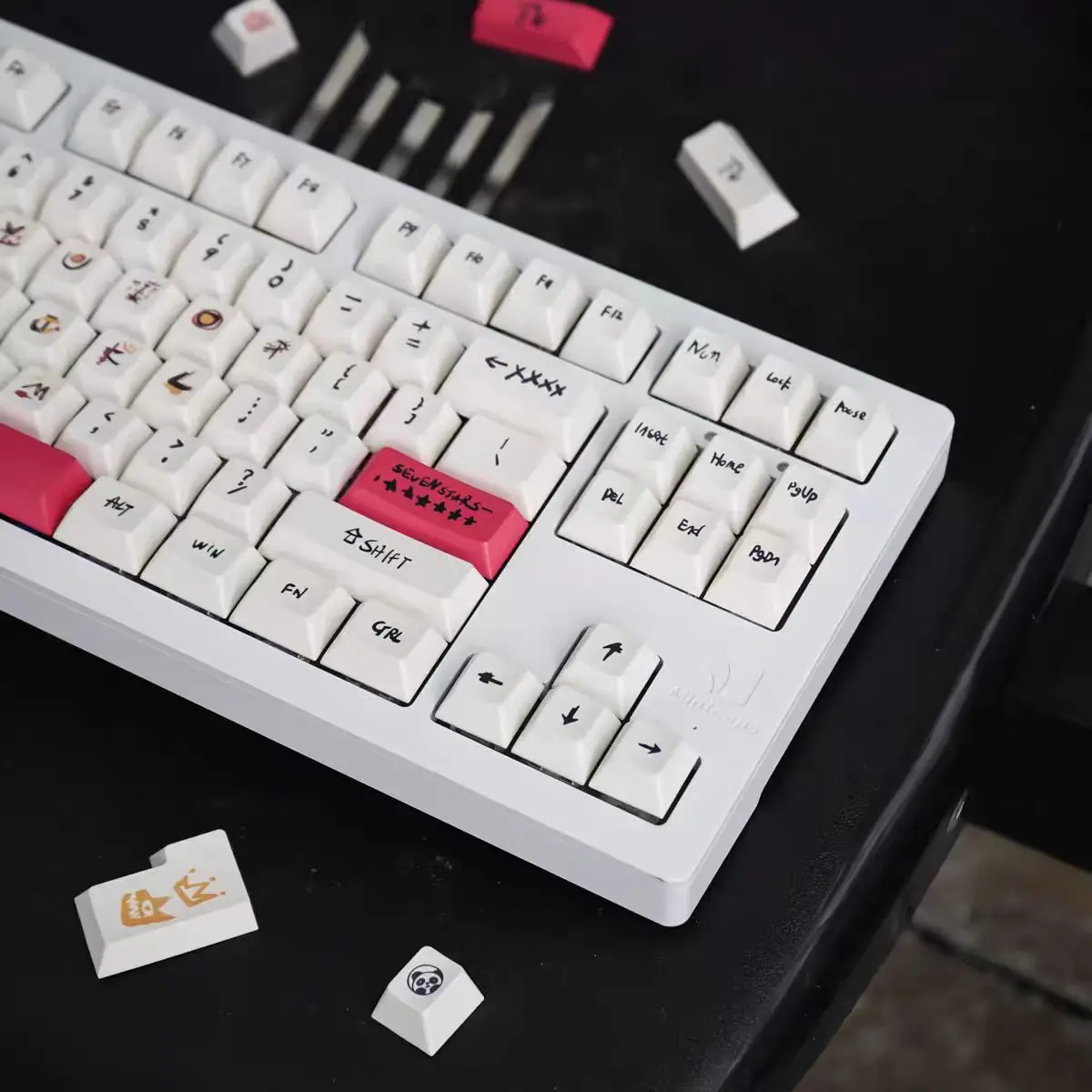 Profil Cherry PBT fenai Keycap 146 kunci untuk Cherry Gaming Keyboard mekanik dipersonalisasi topi kunci Font besar