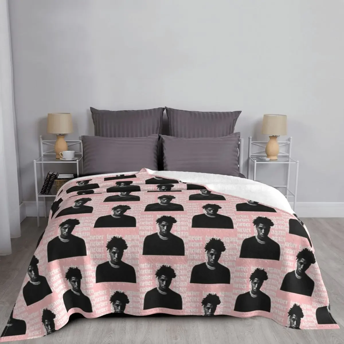NBA YOUNGBOY Throw Flannel Blanket Throw Blanket Soft Casual Warm Blanket for Bedroom Living Room Beds Sofa Decor Fans Gift