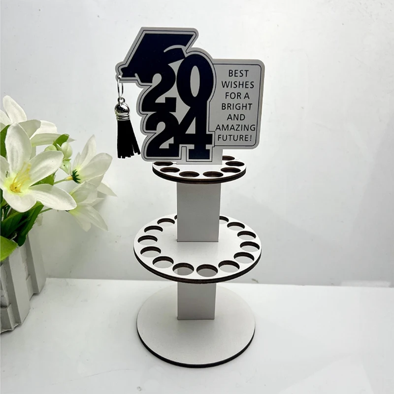 6 шт. 2024 новый кошелек в подарок на выпускной, деревянный кошелек, орнамент для украшения стола, держатель для денег, наличные, поздравления, карты, простой в использовании