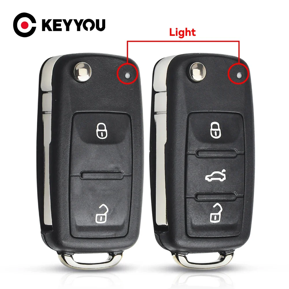 KEYYOU 3 Buttons Car Key Shell for Beetle/Caddy/Eos/Golf/Jetta/Polo/Scirocco/Tiguan/Touran/UP For VW Blank Keys Cover Case
