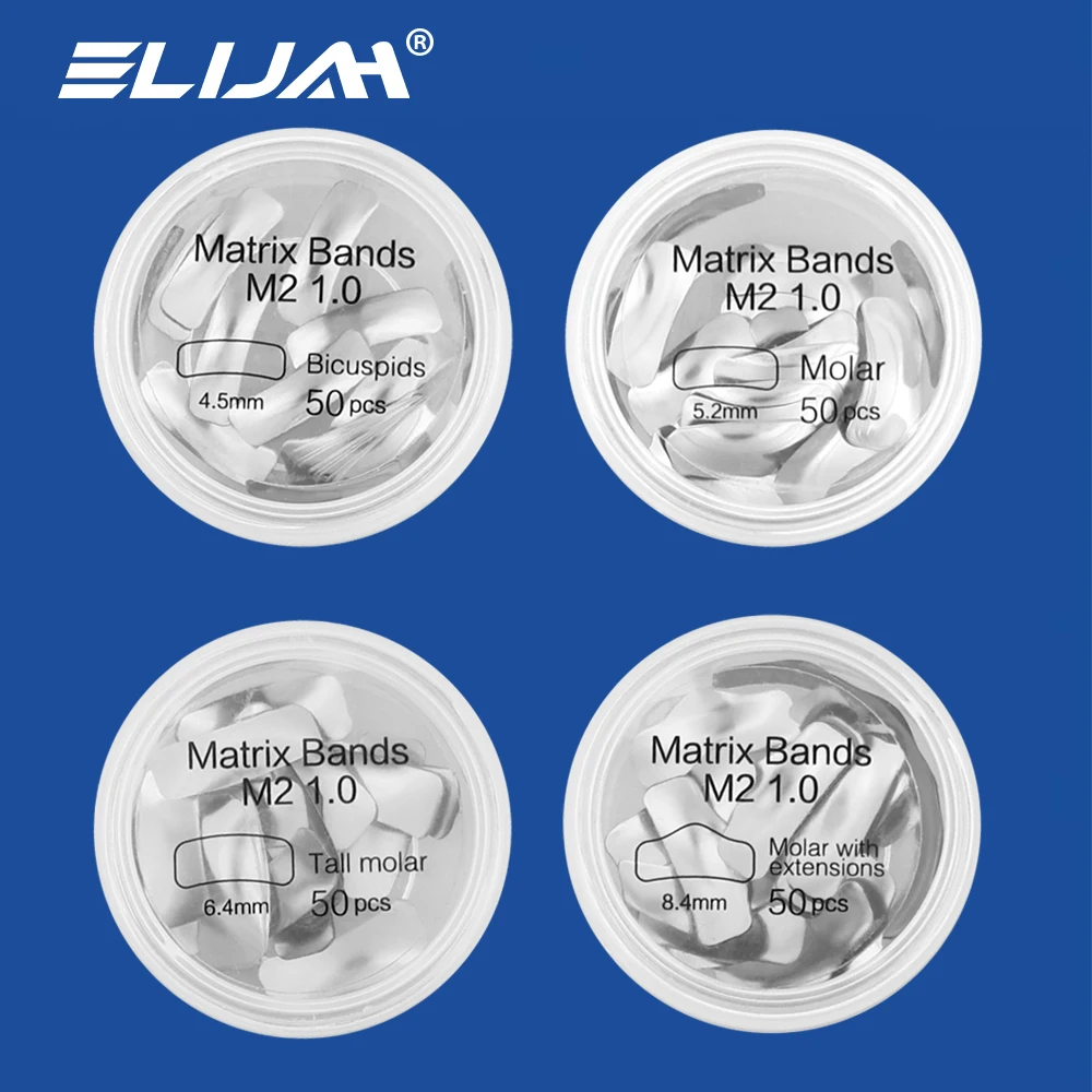 

ELIJAH 50Pcs Dental Matrix Bands Sectional Contoured Metal Matrices Matrix Teeth Replacement Dentist Tools Dentistry Material