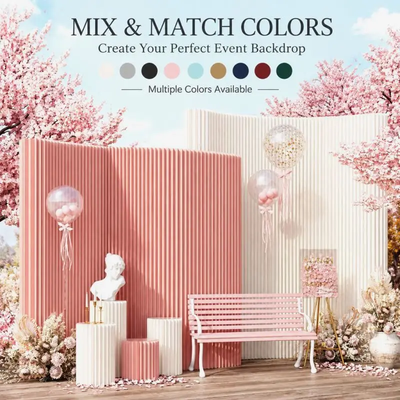 Foldable Accordion Paper Room Divider Eco-Friendly Space-Saving Mobile Partition for Living Room Wedding Exhibition Clothing