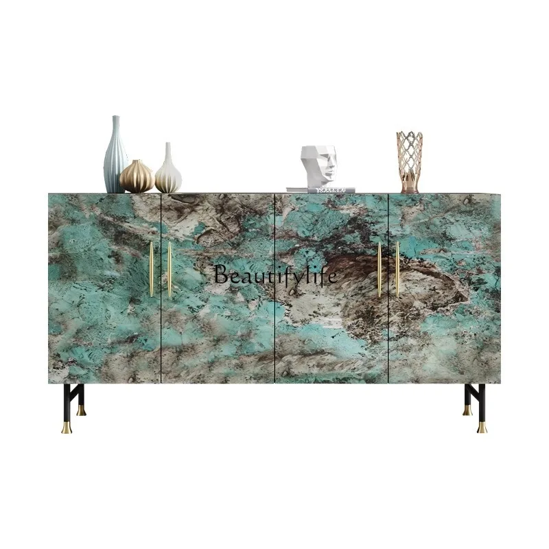 

*Light luxury home entrance cabinet Small apartment living room painted high-end storage side cabinet