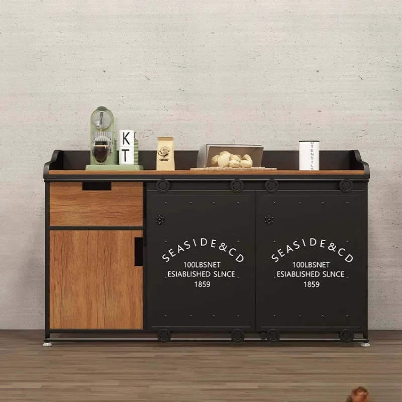 

American Industrial Style Wrought Iron Dining Side Cabinet Restaurant Tea Cabinet Locker Commercial Preparation Cabinet