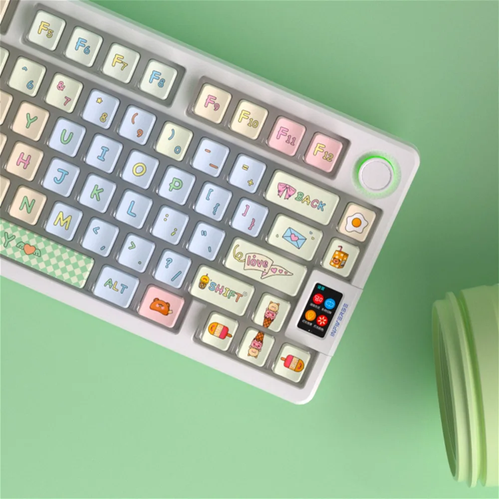 LUCKLY PBT five-sided sublimation pudding keycaps OEM mechanical keyboard keycaps RGB translucent, e-sports Mac compatible