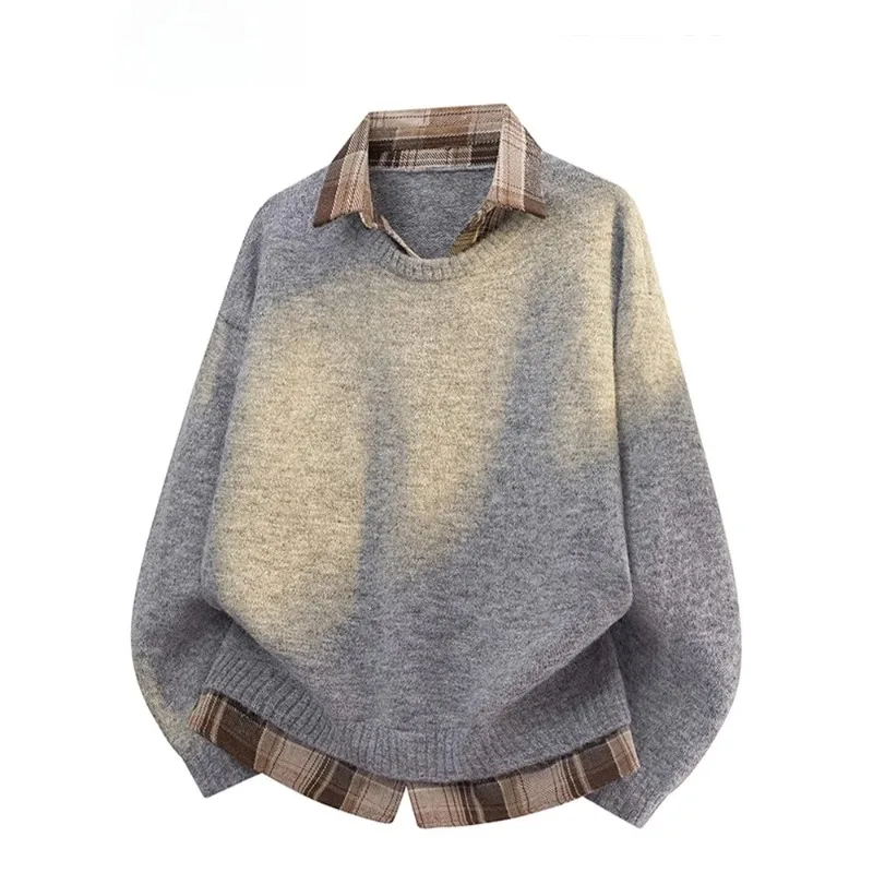 

Collaboration Ne Knitted Sweater Simple Trendy American Sle Base Layer irt Design Sensation Autumn Winter Men's Wear