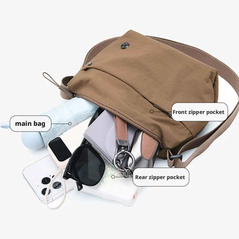 Fashion Waterproof Nylon Crossbody Bag Quick-dry Portable Large Capacity Lightweight Casual Shoulder Bag Versatile Phone Bag image 6