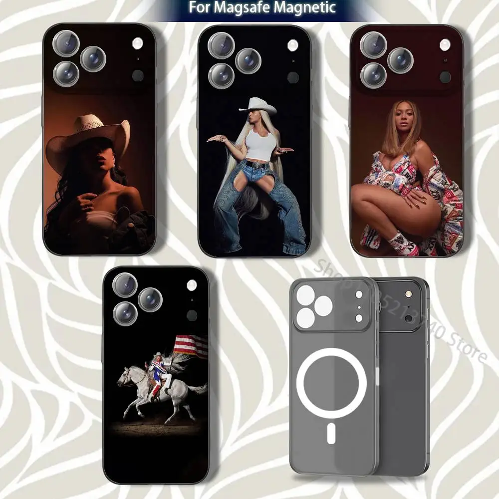 

B-Beyonce C-Cowboy CarterS For iPhone 17,12,11,14,13,15,16,Plus,Air,Pro,Max,E,Mini for Magsafe Magnetic Frosted Grey Phone Case