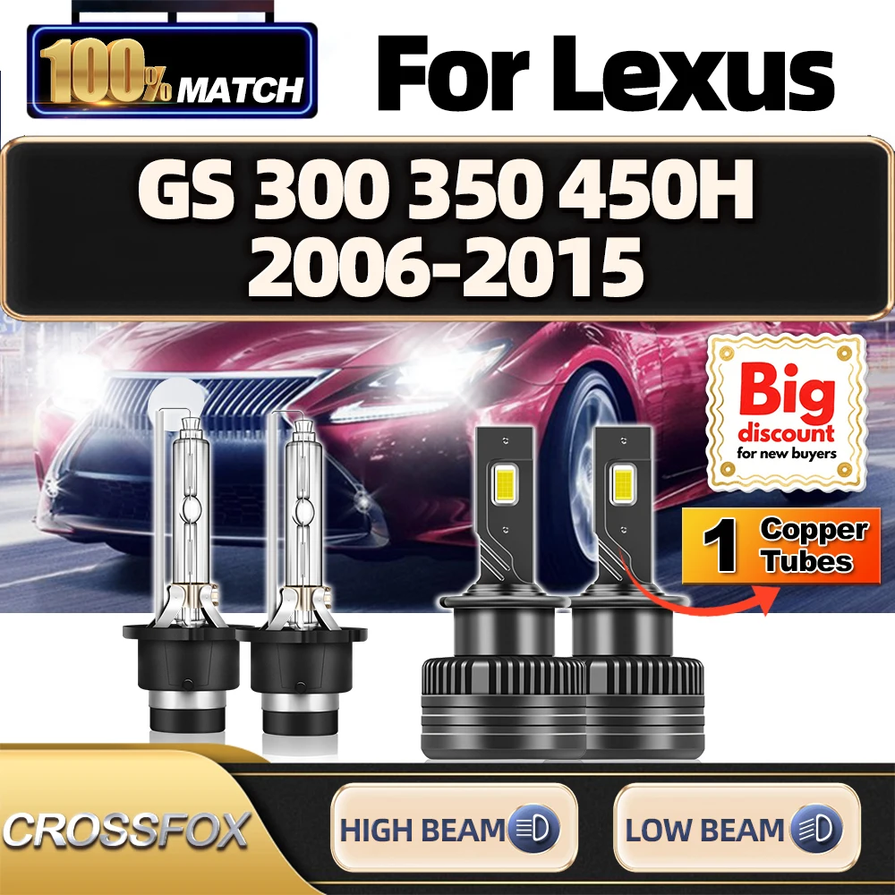 

CROSSFOX For Lexus GS 300 350 450H 2006 2007 2008 2009 2010 2011-2015 Xenon HID Headlight Bulbs Canbus Upgrade Headlamp Ampoules
