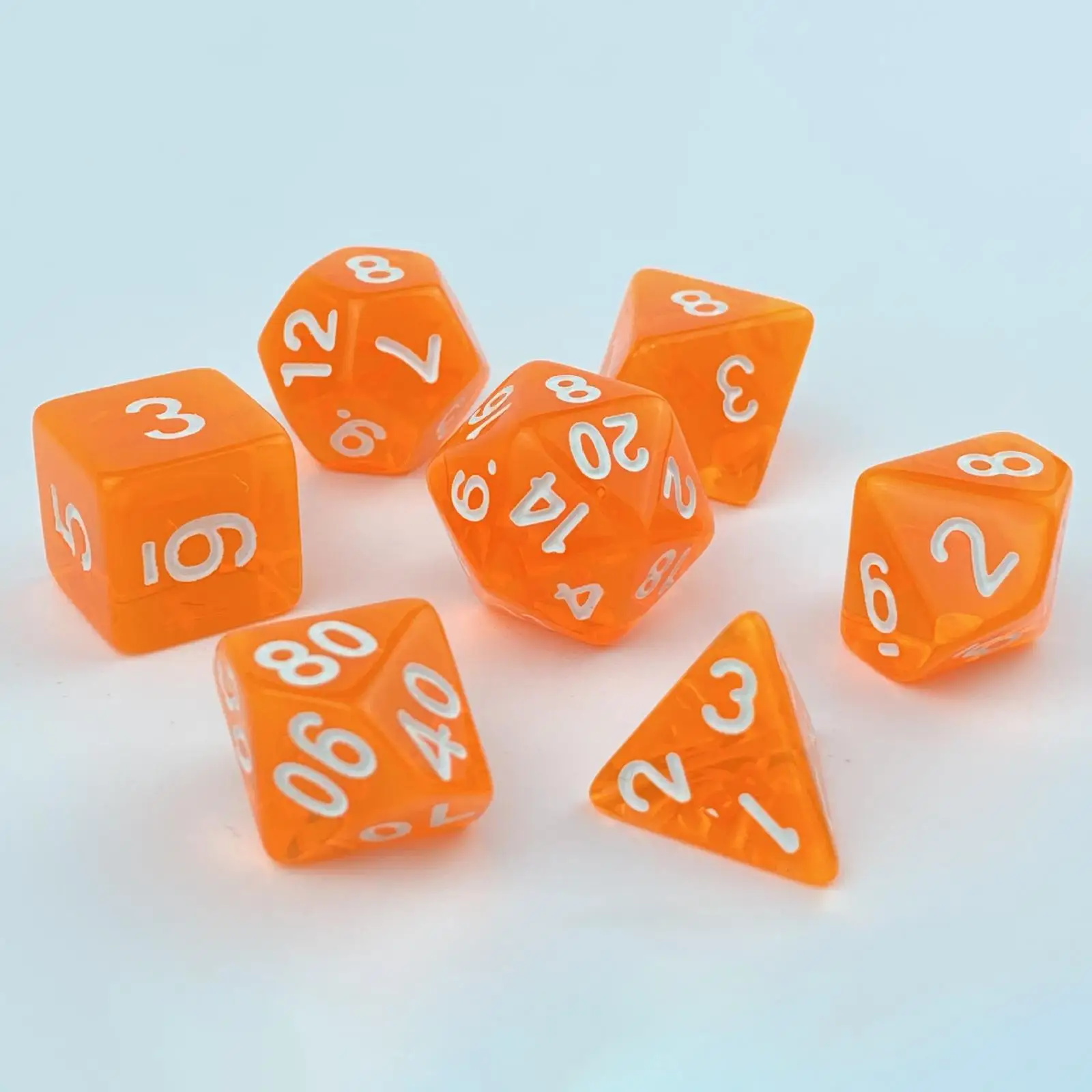 Numbered Acrylic Dice Assortment D4 to D20 Balanced Roll Polyhedral Board Game Tools for Role Playing Adventures