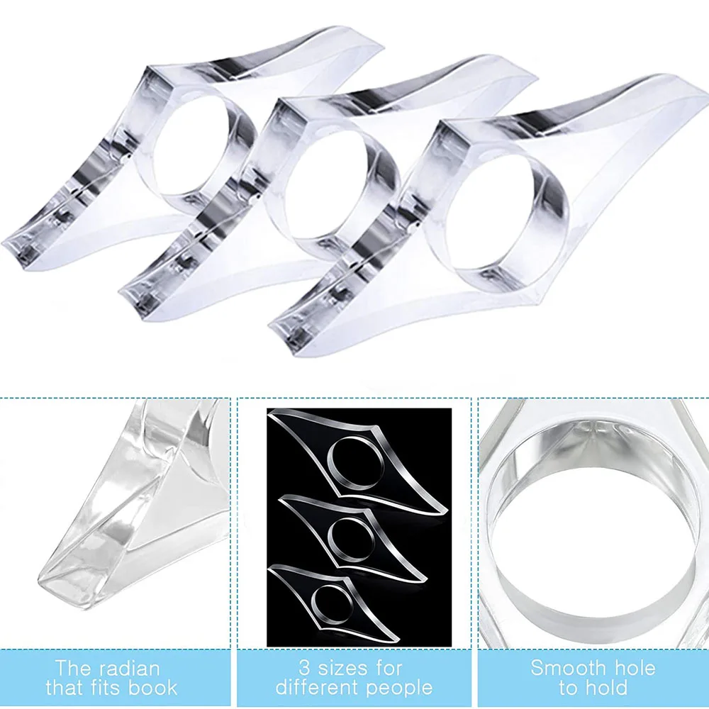 Acrylic Thumb Book Spreader Transparent Book Page Holder For Reading Convenient Reading Helper Book Page Support Accessories