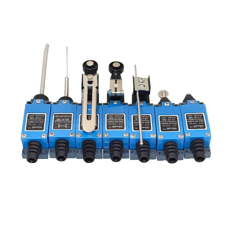 ME-8108/8107/8111/8112/8169/8166/8122/9101/8104 5A Microstroke Switch 8104 Limiter 8107 Small Contact Roller Limiter Switch 8112