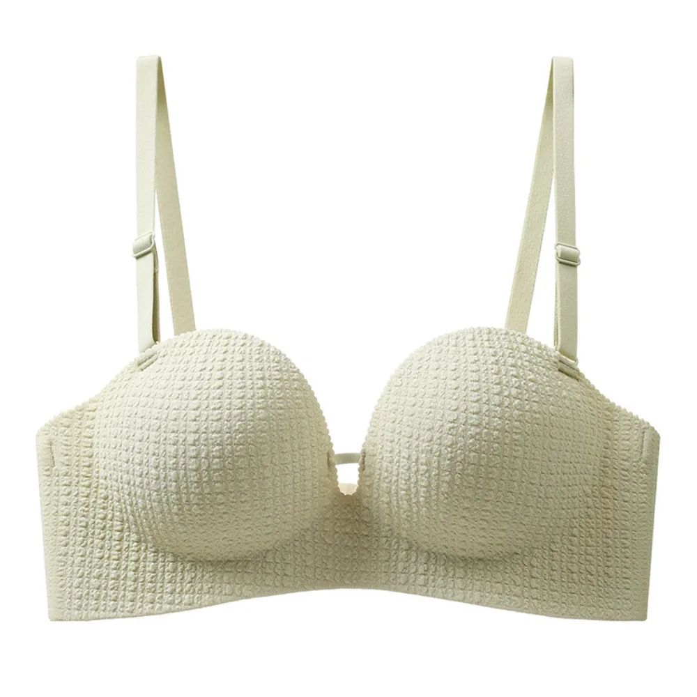 

Simple Shockproof Seamless Deep V Bras Anti-sagging Push Up Wireless Bra Lingerie Underwear for Women Daily