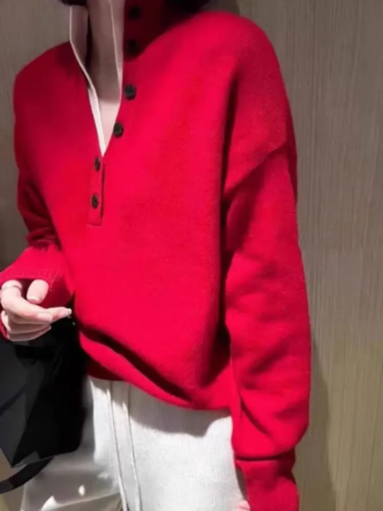 Faionable Camere Strickpullover f Open Long Sve Vielseitiger Sli Premium Feeling Fake Zweiteiler Top Trendy Commut...