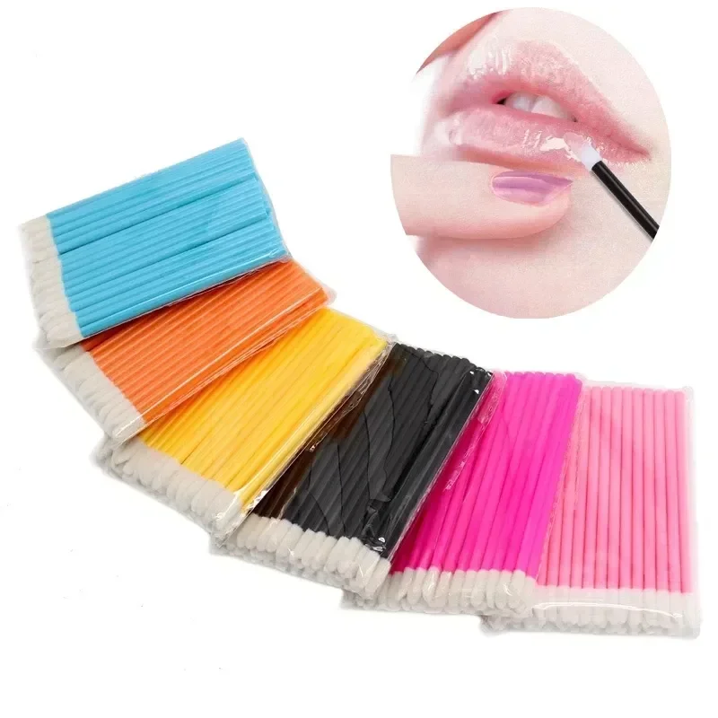 50pcs Disposable Make Up Lip Brush Lipstick Gloss Wands Applicator Makeups Lip Brushes Portable Extension Cosmetic Beauty Tool