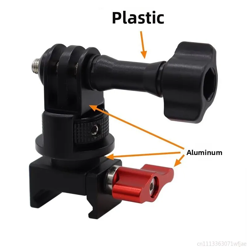 Multi-angle Adjustable Camera Support with Aluminum Alloy Metal Base, Action Camera & Phone Shooting Mount
