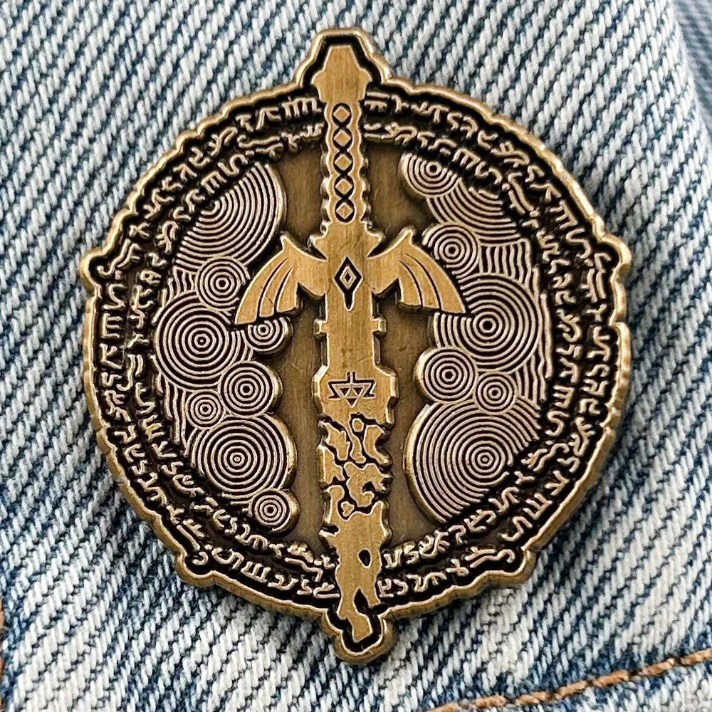 Zeldas-Tears of The Kingdom Badge Vintage 3D Corrupted Master Sword Enamel Pin Game Peripheral Gamer Gifts