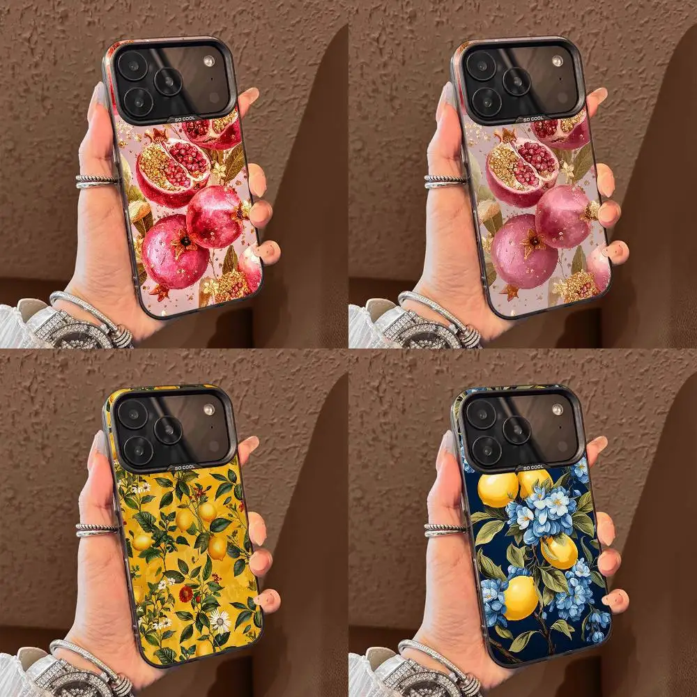 

Lemon Pomegranate Phone Case For iPhone 17,16,15,14,13,12,11,Pro,Max,Plus,E,Air,Mini Black Tpu Cover