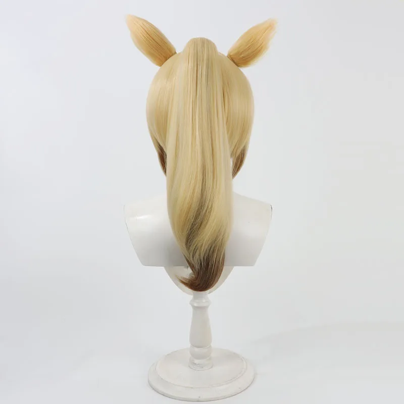 Uma Pretty Derby Chevalier Fidele Cosplay perruque oreille queue Durandal jaune brun cheveux synthétiques Halloween jeu de rôle fête pour les femmes