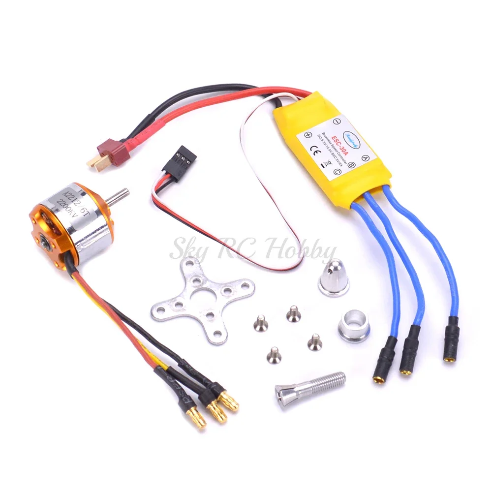 A2212 2212 2200KV Brushless Motor 30A ESC Motor Mount 6035 Propeller SG90 9G Micro Servo for RC Fixed Wing Plane Helicopter