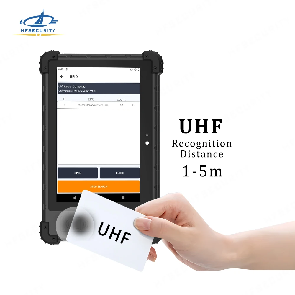 HFSecurity 8 inch Android Tablet With Fingerprint NFC Card ISO NFC SIM UHF Facial Card Fingerprint Recognition Android tablet