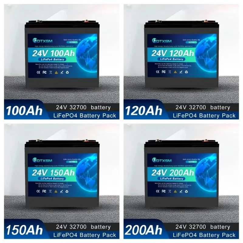 

LiFePO4 32700 24V 100Ah-120Ah battery BMS 8000+ cycle solar RV golf cart off-grid solar power generation system battery pack