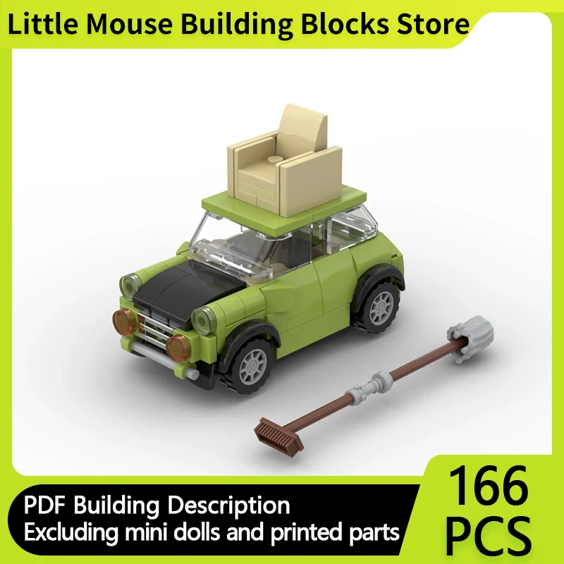 Bean Movie City Car Model MOC Building Bricks Mini Speed Champion Modular Technology Gifts Holiday Assemble Children Toys Suit