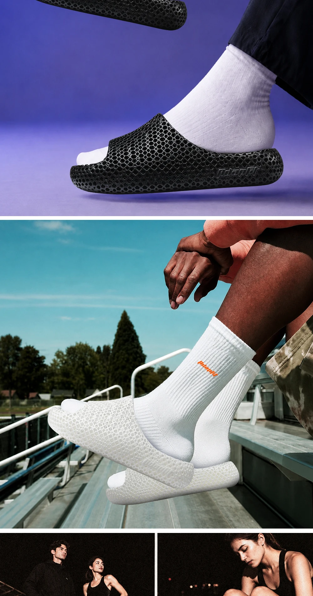ADAPFIT LayerFit 3D-gedruckte Hausschuhe Herren Damen ultra leicht mit gepolsterter Wabenstruktur für Innen- und Außenbereich rutschfest atmungsaktiv bequem für Yoga und Erholung nach dem Sport – Detail 13