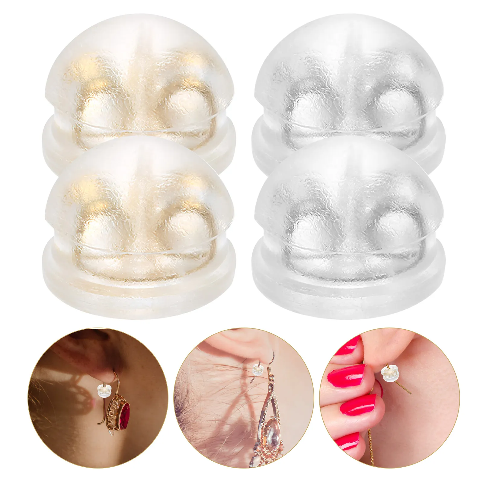 32Pcs High Strength Wear Resistant Silicone Earring Backs Screw on Locking Earring Backs for Droopy Heavy Studs Comfort Wear
