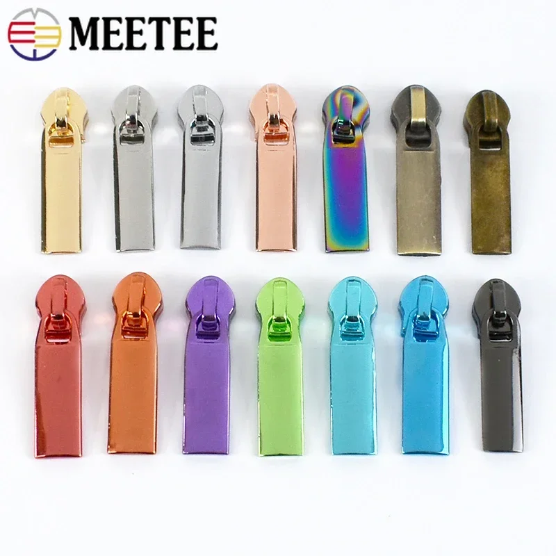 

10-100Pcs Meetee 5# Zipper Sliders for Nylon Zippers Tape Bag Zips Heads Pocket Zip Pull Repair Kits DIY Sewing Accessories