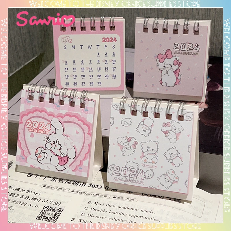 

Мультяшный милый Настольный календарь 2024, украшения для студентов, настольный календарь, мини кошка, клубника, медведь, девушка, сердце, декоративное украшение-календарь