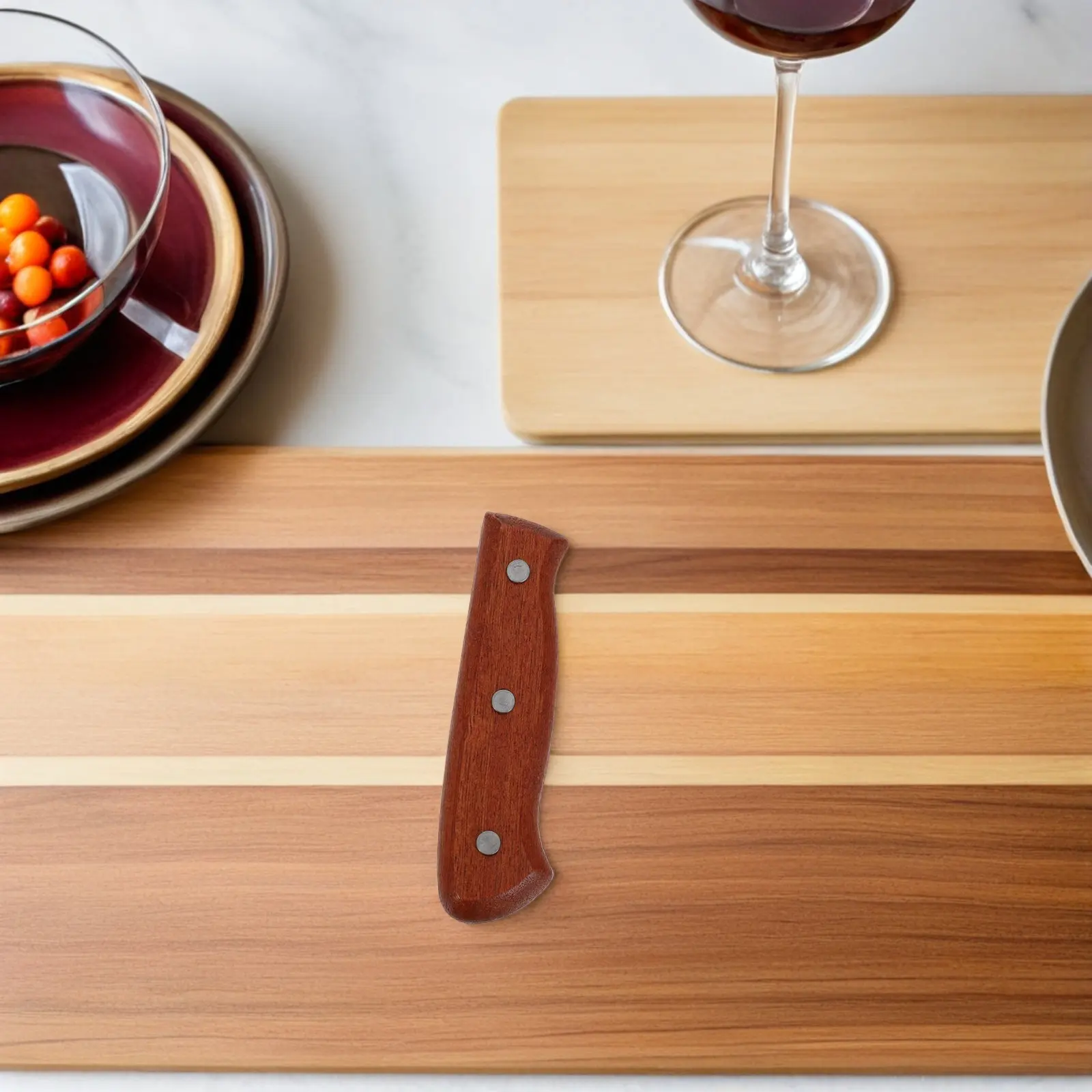 Ergonomic Wooden Cutter Handle Replacement for Kitchen Knives Non-Skid Secure Grip Compatible with Chef Sashimi Santoku Paring view 5