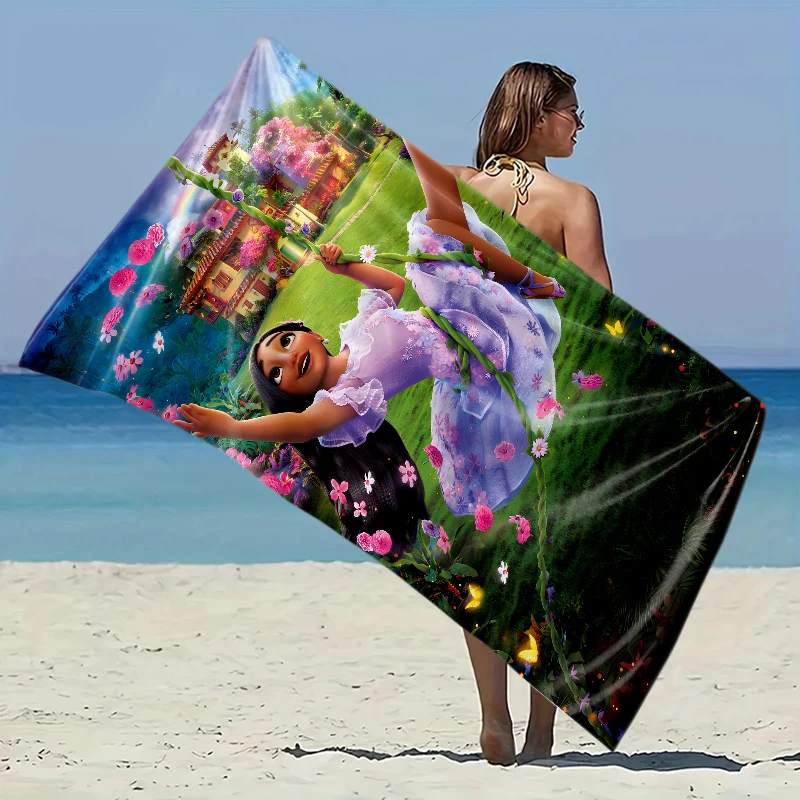 

Magical Floral Beach Towel Elastic Great for Beach, Pool, Travel Party Swimming Quick-Dry Fiber Lightweight Fabric Easy Fold