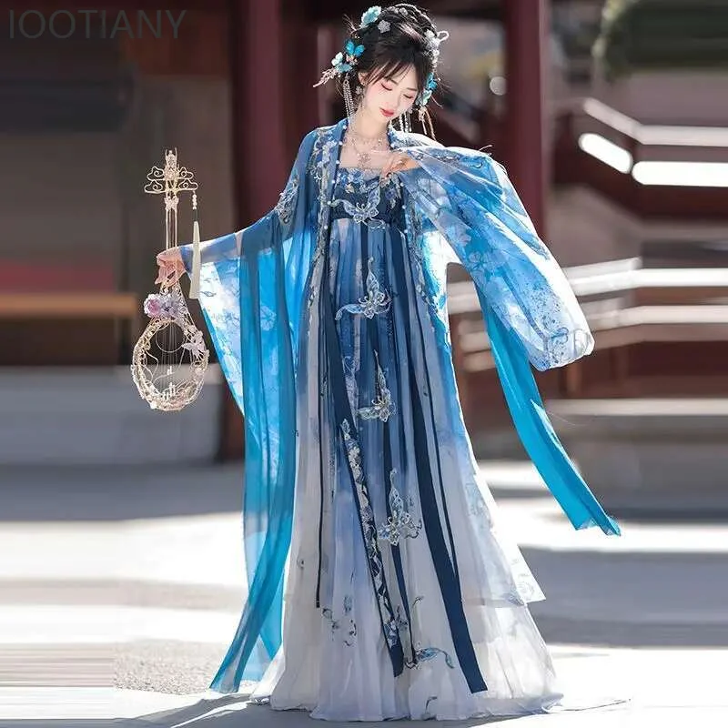 

Tang Dynasty Fairy Chest-length Dress Women's Elegant Traditional Chinese Hanfu Party Dress Retro Princess Cosplay Costume Set