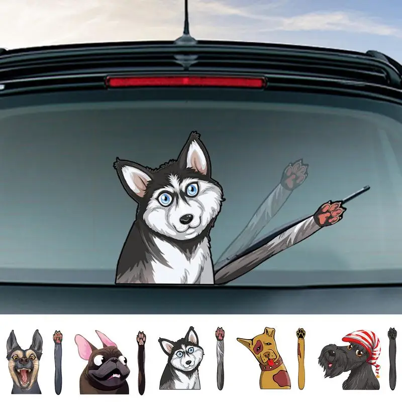 Dog Car Decal vehicle Animal Styling Waterproof Stickers auto Body Window Creative Decals Rear Windshield Wiper stickers