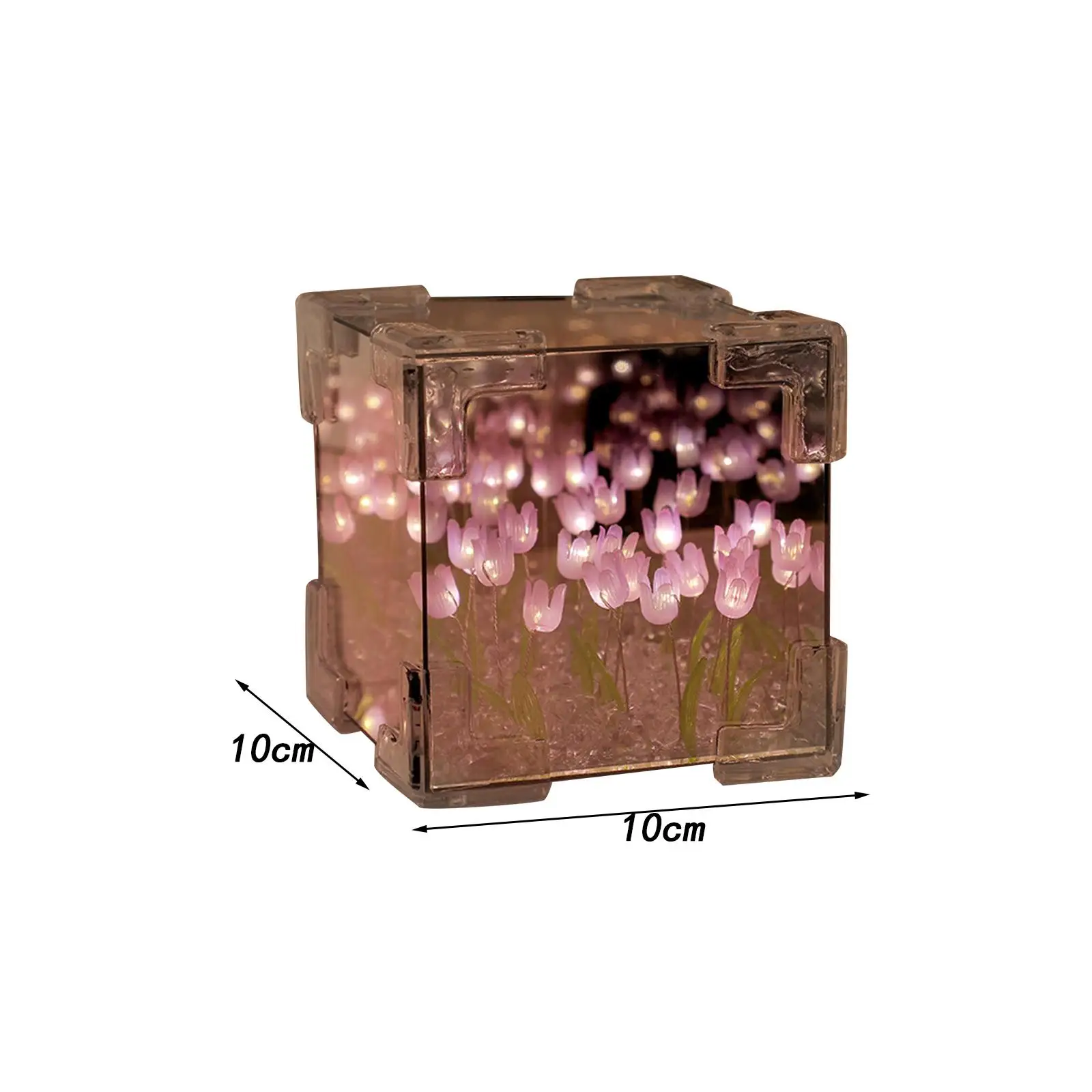 Lampada da tavolo con fiore di tulipano, regalo per feste, 10 fiori, fai da te, specchio a tulipano, luce notturna, decorazione da tavolo per ufficio, camera da letto, bagno