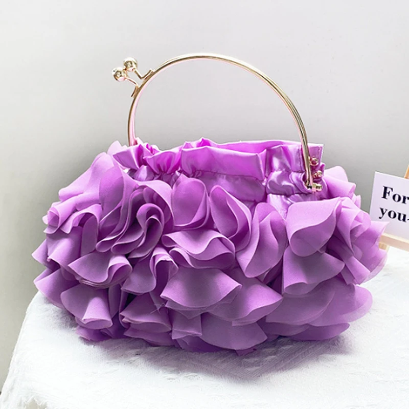 

Flower Design Fairy Crossbody Bag Fashion High Quality Lady Bag Clutch Bag Silk Evening Bag