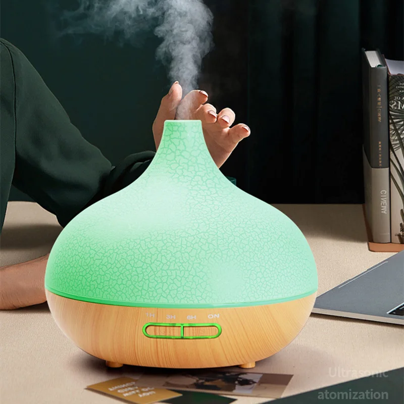 

550ML Aroma Diffuser Air Humidifier Wood Grain Ultrasonic Cool Mist Air Aromatherapy Humidifier for Home Office Bedroom