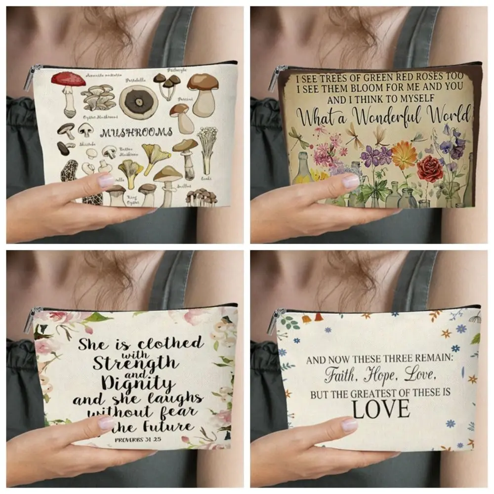 

Большая вместительная поощрительная косметичка с надписью на молнии, сумка для хранения с цветочным принтом, многоразовый легкий органайзер для туалетных принадлежностей, путешествия